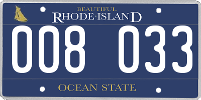 RI license plate 008033