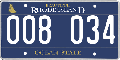 RI license plate 008034