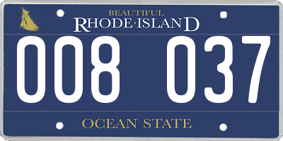 RI license plate 008037