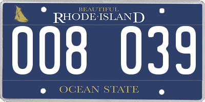 RI license plate 008039