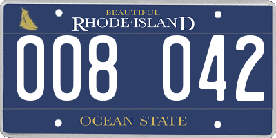 RI license plate 008042