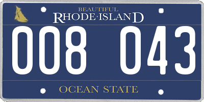 RI license plate 008043