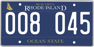 RI license plate 008045