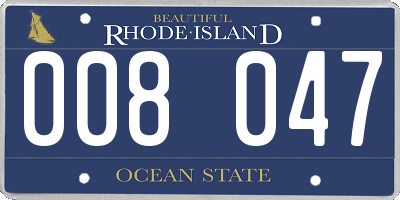 RI license plate 008047