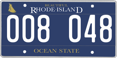 RI license plate 008048