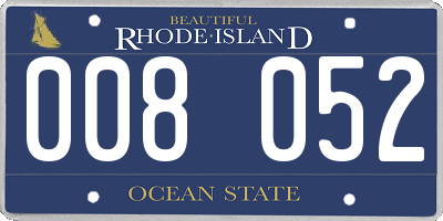 RI license plate 008052