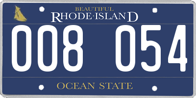 RI license plate 008054