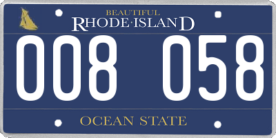 RI license plate 008058