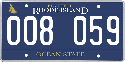 RI license plate 008059