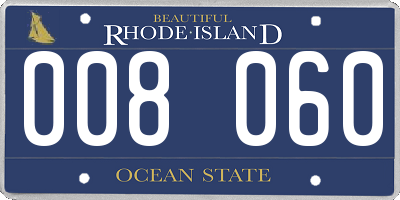 RI license plate 008060