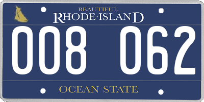 RI license plate 008062