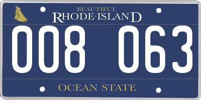 RI license plate 008063