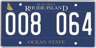 RI license plate 008064