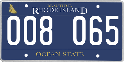 RI license plate 008065