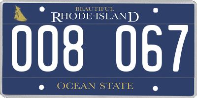 RI license plate 008067