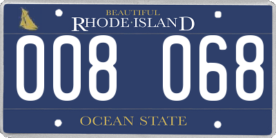 RI license plate 008068