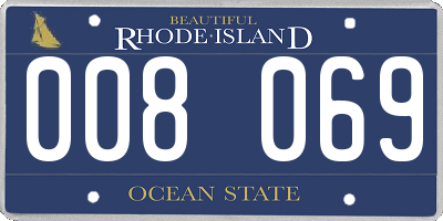 RI license plate 008069