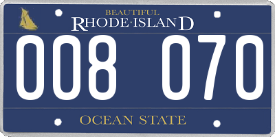 RI license plate 008070