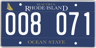 RI license plate 008071