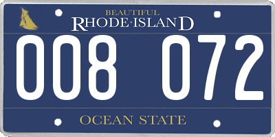 RI license plate 008072