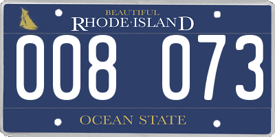 RI license plate 008073