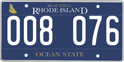 RI license plate 008076