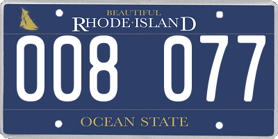 RI license plate 008077