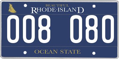RI license plate 008080
