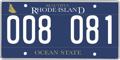 RI license plate 008081