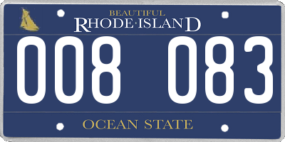 RI license plate 008083
