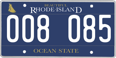 RI license plate 008085