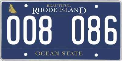 RI license plate 008086