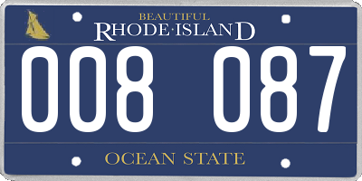 RI license plate 008087