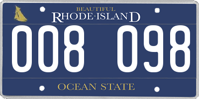RI license plate 008098