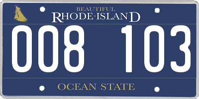 RI license plate 008103