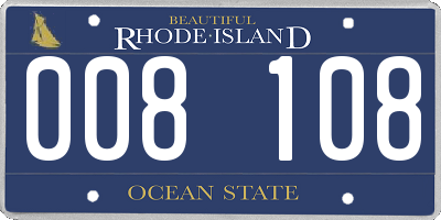 RI license plate 008108