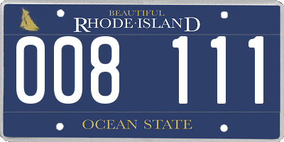 RI license plate 008111