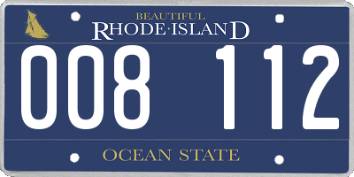 RI license plate 008112