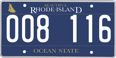 RI license plate 008116