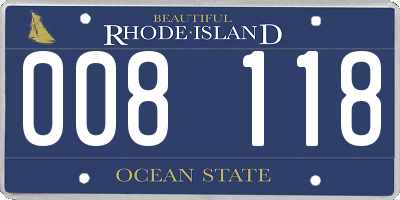 RI license plate 008118