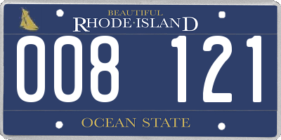 RI license plate 008121