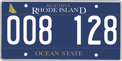 RI license plate 008128