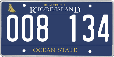 RI license plate 008134