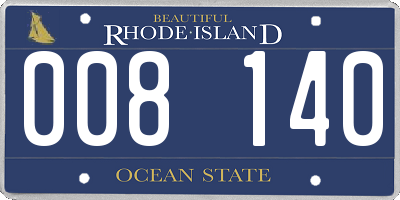 RI license plate 008140