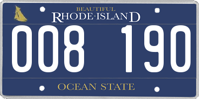 RI license plate 008190