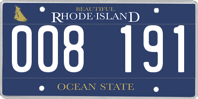 RI license plate 008191