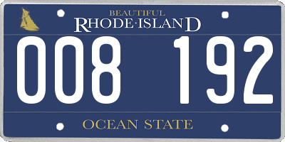 RI license plate 008192