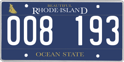 RI license plate 008193