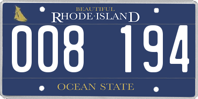 RI license plate 008194