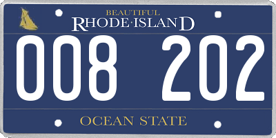 RI license plate 008202